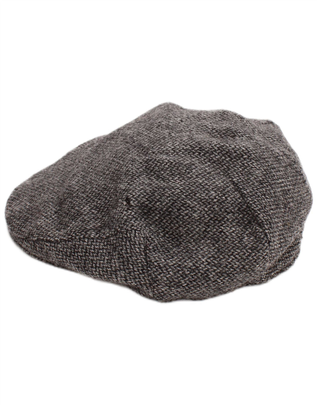 Gorra plana Marks & Spencer para hombre, talla grande, gris, lana en espiga, clásica