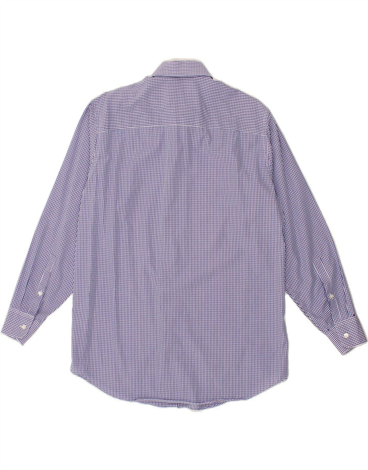 CALVIN KLEIN Camisa de corte regular para hombre Talla 15 1/2 Algodón a cuadros azul mediano