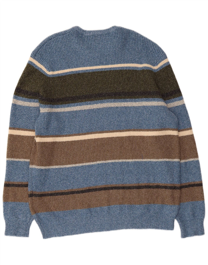 Marks & Spencer Jersey De Cuello Redondo Para Hombre XL Poliamida A Rayas Azul
