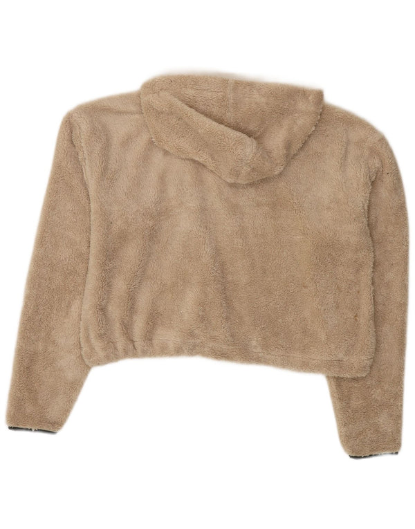 Topshop Jersey de Forro Polar con Capucha y Cuello con Cremallera de Gran tamaño para Mujer UK 8 Small Beige