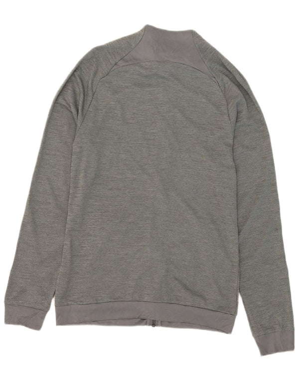 Nike Mujer Dri Fit Slim Fit Chándal Top Chaqueta UK 10 Pequeño Gris Moteado