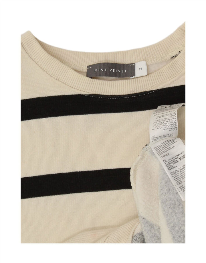 MINT VELVET Sudadera para mujer Jumper UK 40 Mediano Algodón a rayas blancas