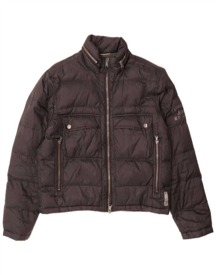 Calvin Klein Jeans Chaqueta acolchada con capucha para hombre UK 38 Mediana Poliamida negra