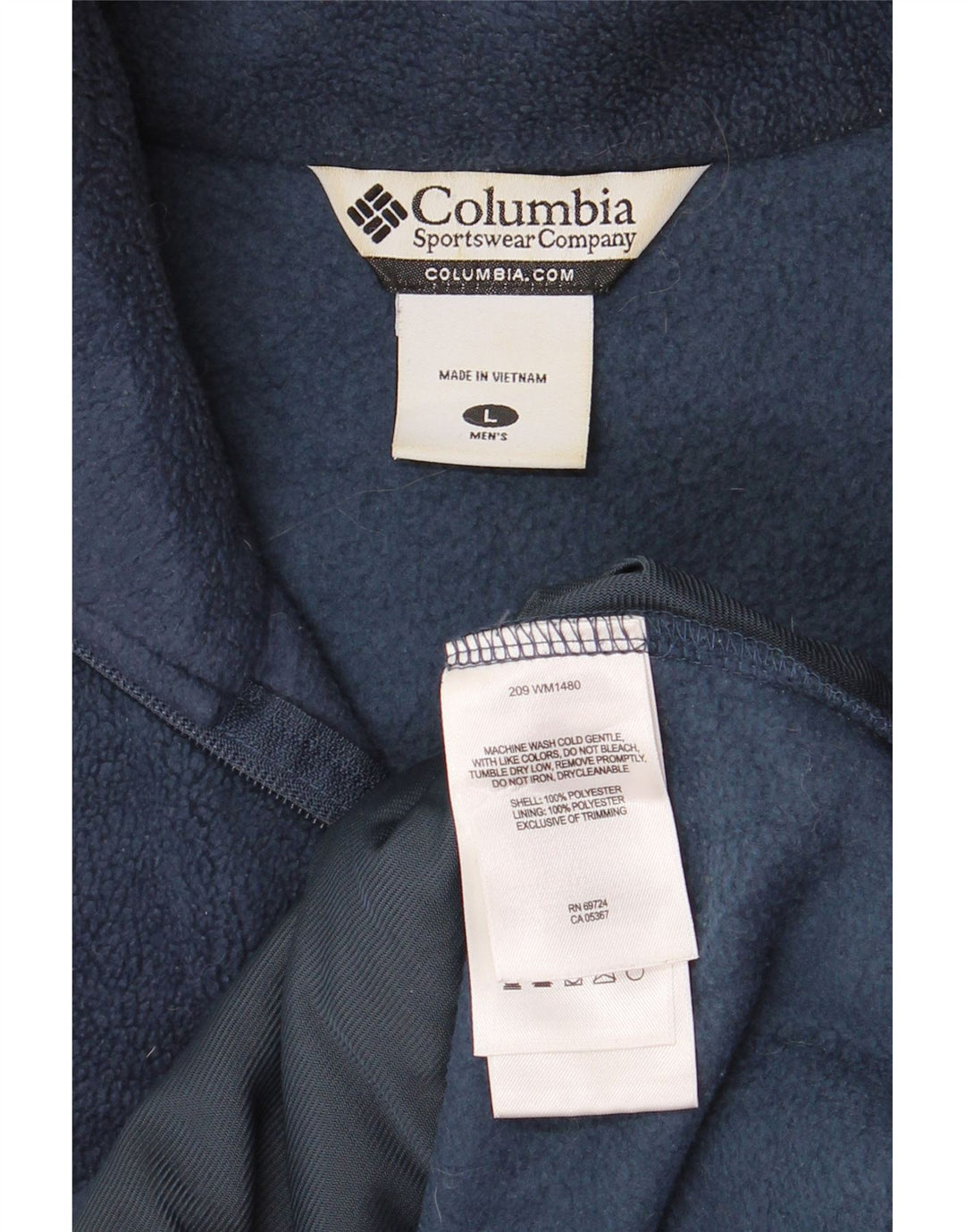 COLUMBIA Chaleco polar para hombre UK 40 Large Azul marino Poliéster