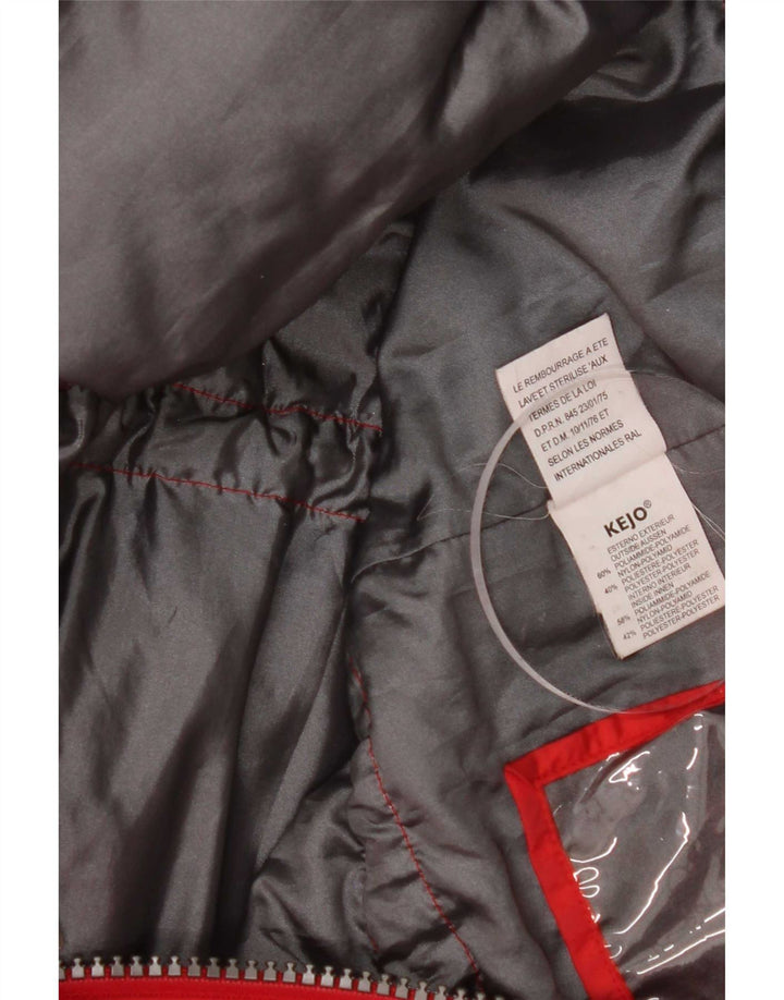 Kejo Chaqueta acolchada con capucha para hombre UK 36 Small Red Nylon