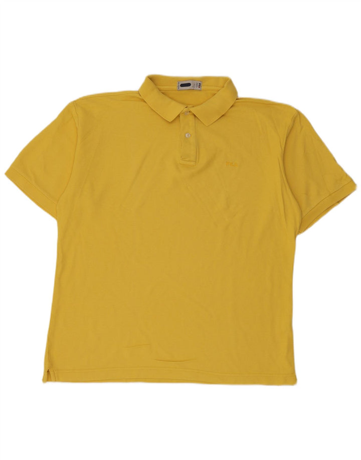 FILA Polo para hombre grande amarillo