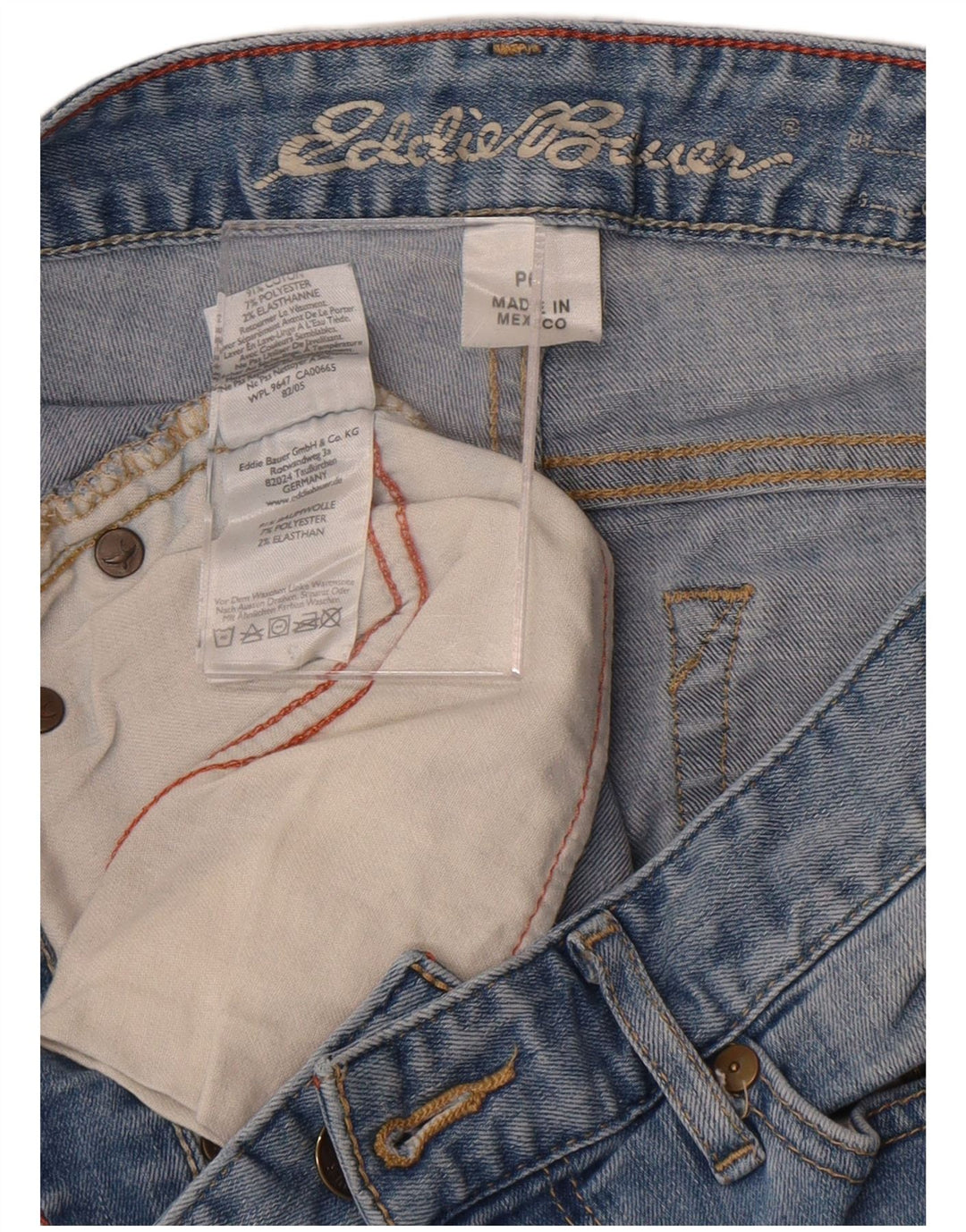 Eddie Bauer Jeans rectos con curvas para mujer US 6 Medium W28 L29 Algodón azul