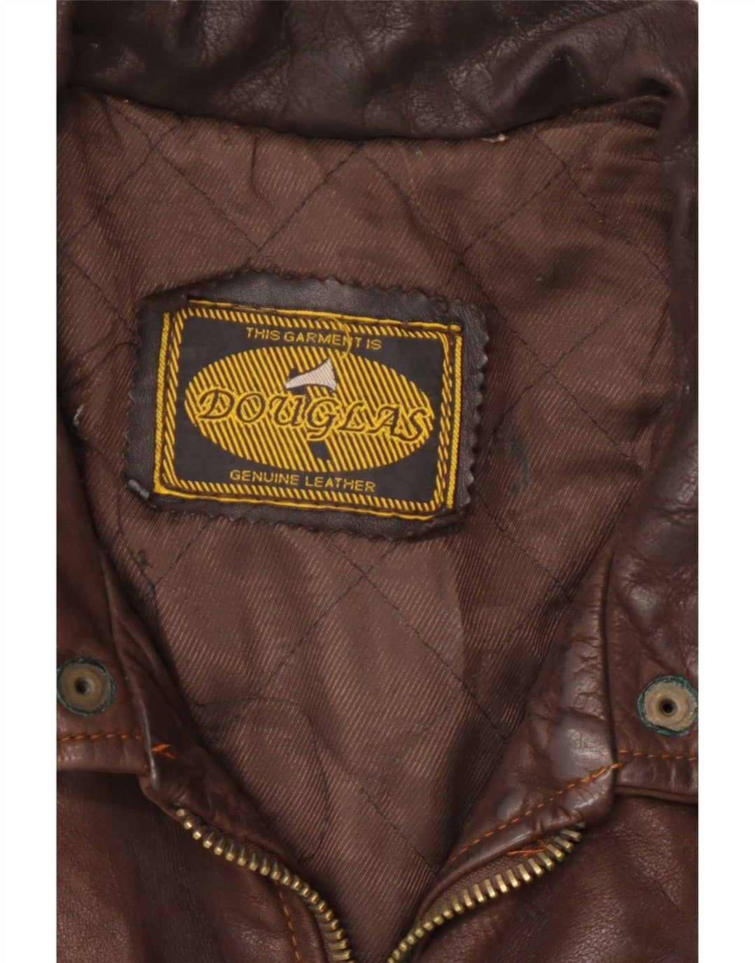 Douglas Chaqueta de cuero holgada para hombre UK 38 Marrón medio