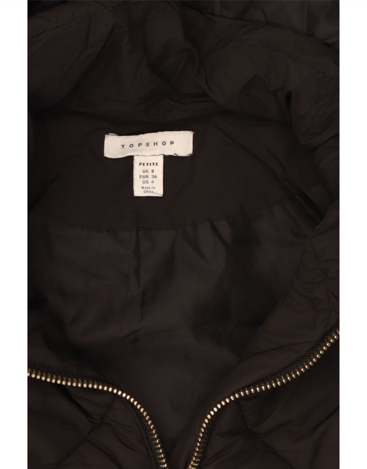 Topshop Chaqueta Acolchada Extragrande con Capucha para Mujer Petite UK 8 Small Negro