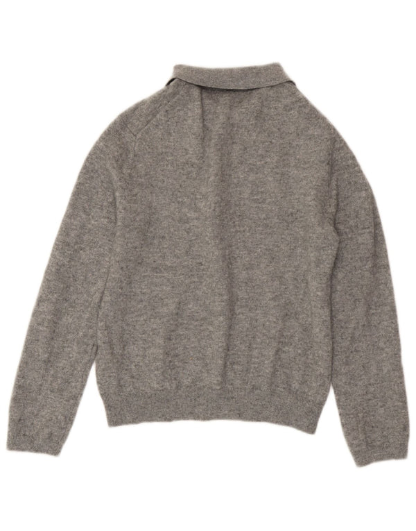 Zara Mujer Polo Cuello Jersey Jersey UK 40 XL Lana Moteada Gris