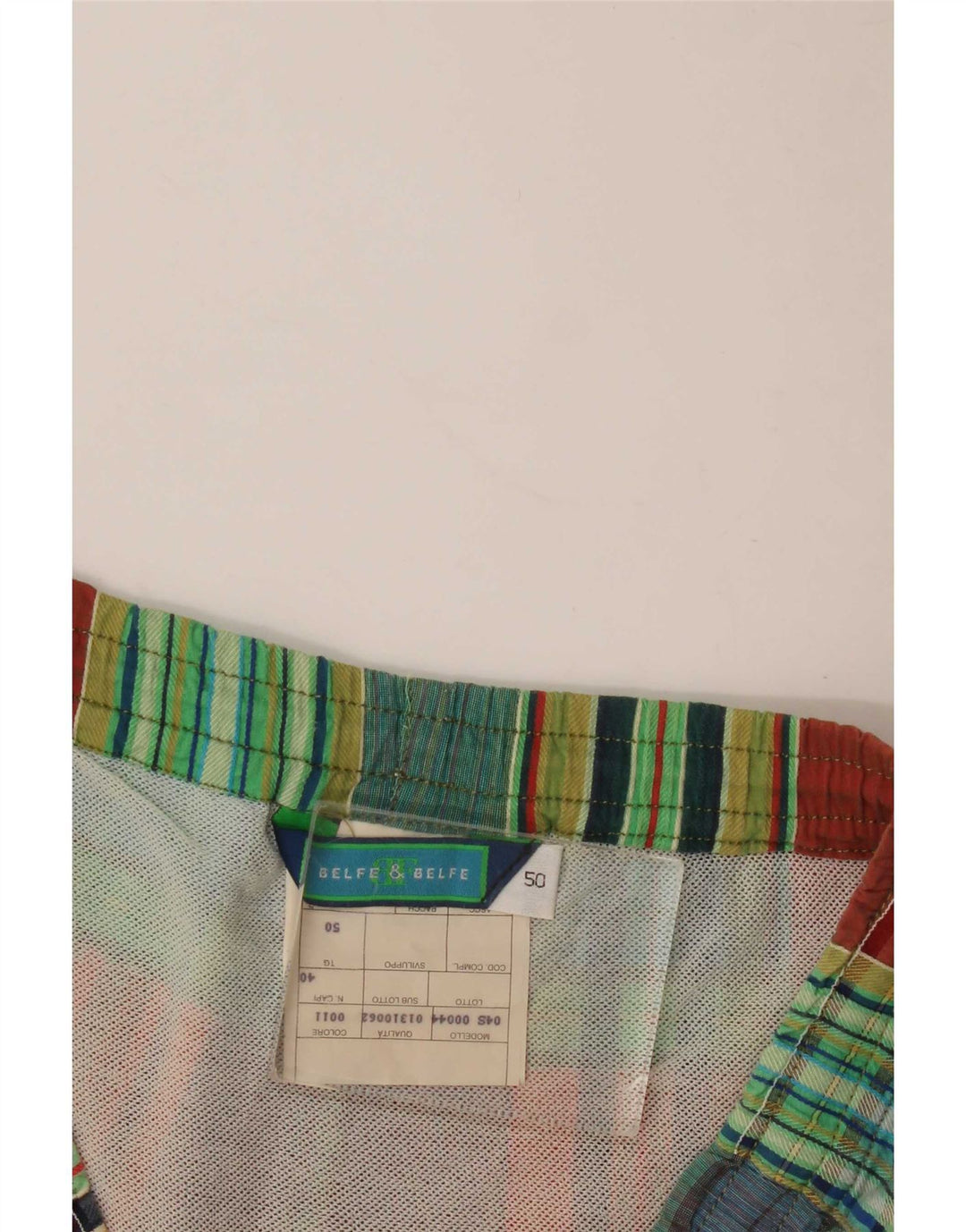 Belfe & Belfe Bañador Hombre IT 50 Large Algodón A Cuadros Multicolor