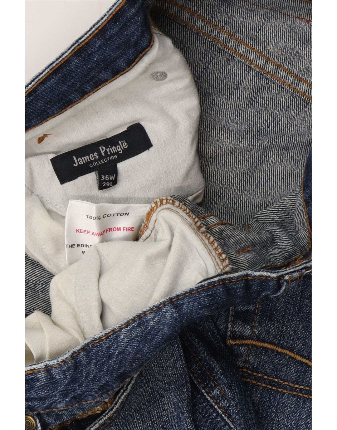 James Pringle Jeans recortados para hombre W36 L26 Algodón azul