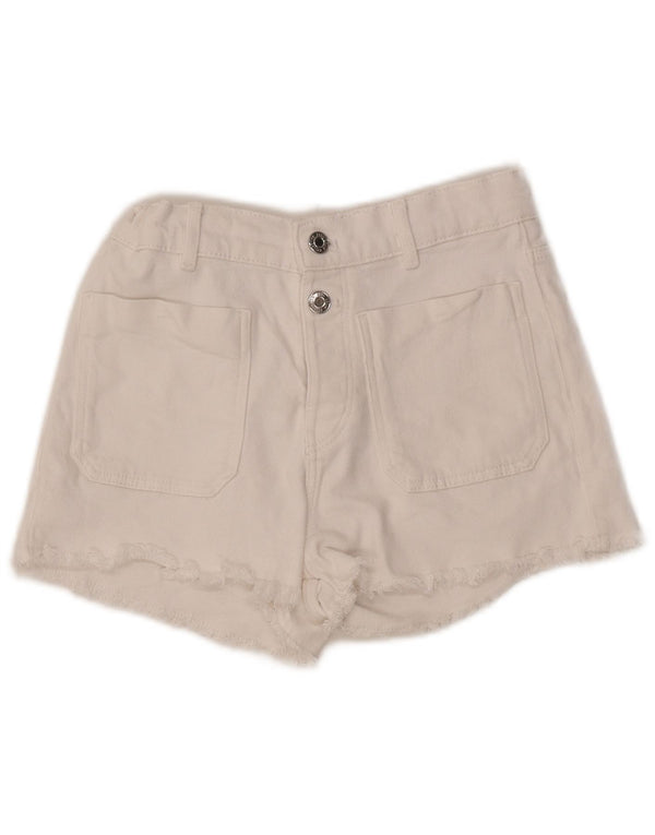 ZARA Shorts Vaqueros Niña 13-14 Años W27 Blanco Algodón