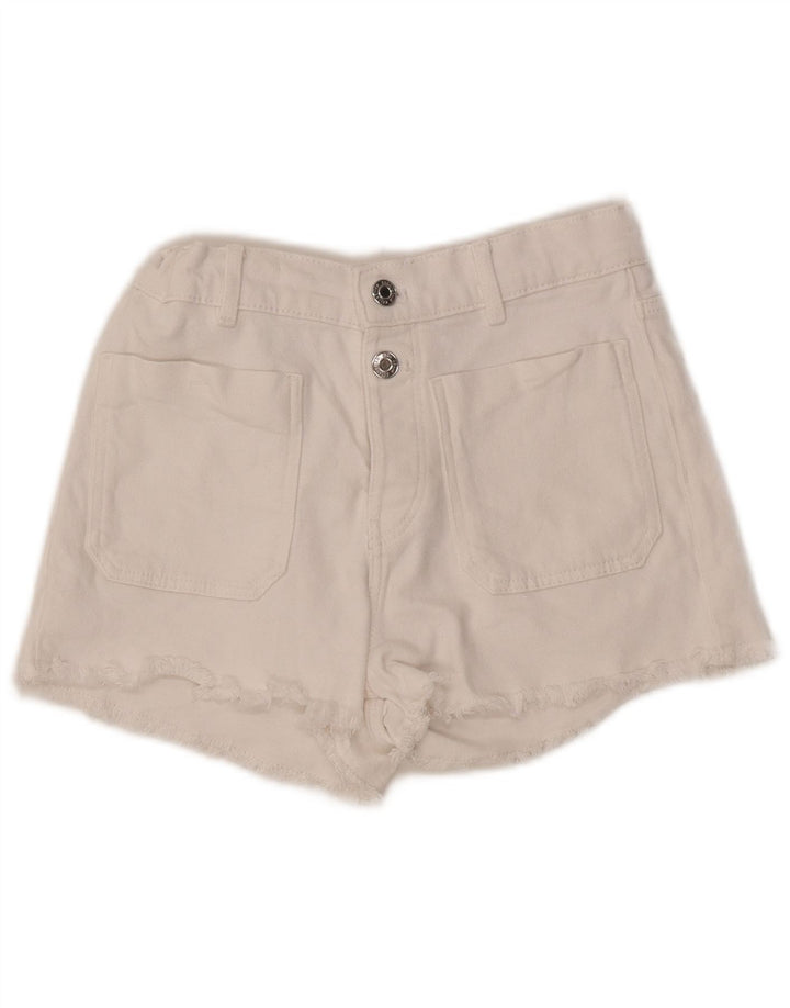 ZARA Shorts Vaqueros Niña 13-14 Años W27 Blanco Algodón