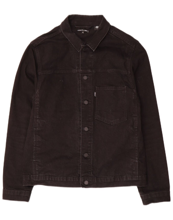 Levi's Line 8 Chaqueta vaquera para hombre, algodón negro mediano, clásica