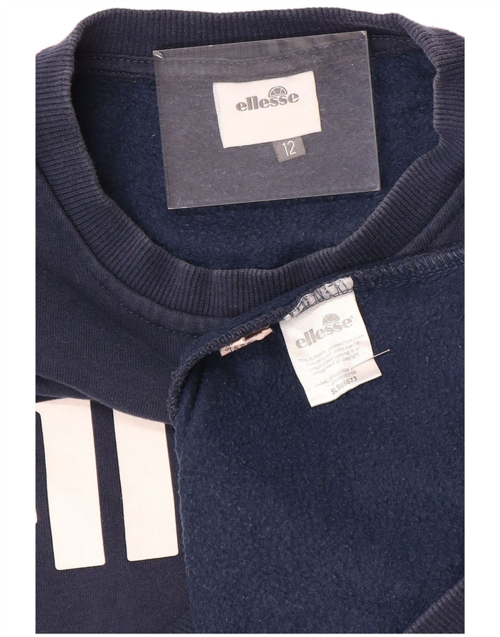 ELLESSE Sudadera extragrande para mujer Jersey UK 12 Medium Azul marino