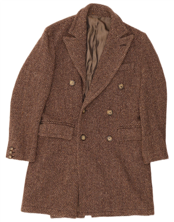 Chinook Abrigo cruzado para hombre IT 48 Espiga marrón medio