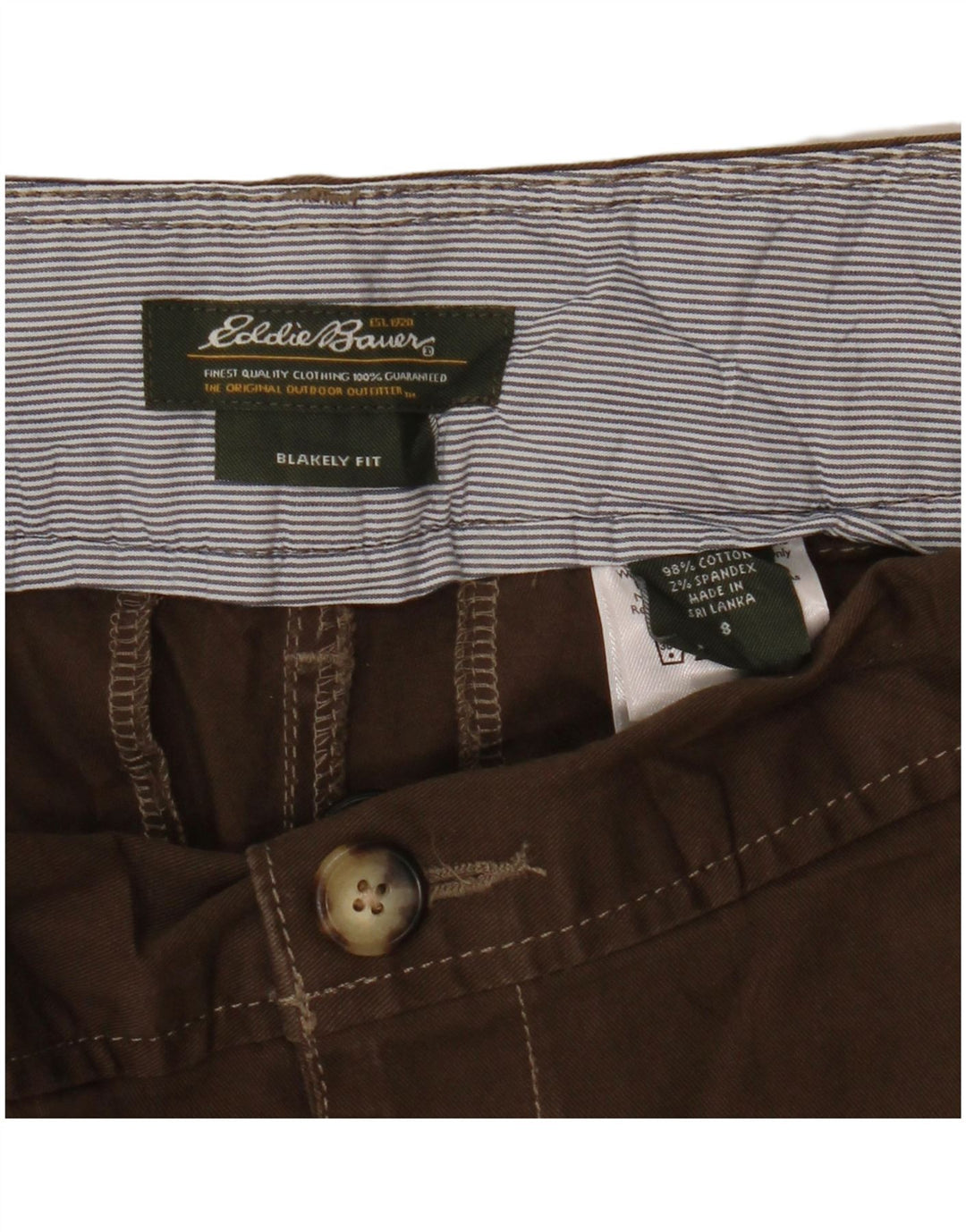 Eddie Bauer Bermudas Blakely Fit para mujer US 8 Medium W30 Algodón marrón