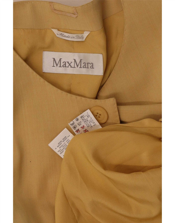 Max Mara Chaqueta tipo blazer larga con 1 botón para mujer, talla 40, color amarillo