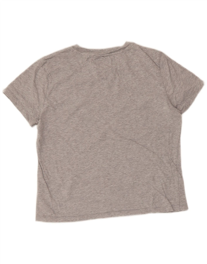 TOMMY HILFIGER Camiseta gráfica para mujer Top UK 44 Algodón moteado gris medio