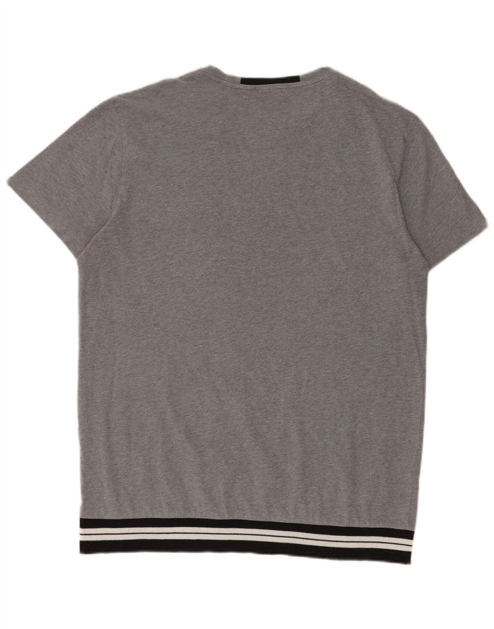 Paolo Pecora Hombre Camiseta Top Gris Medio Colorblock