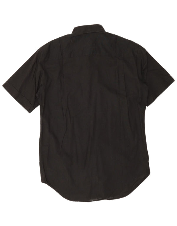 Trussardi Mens Short Sleeve Shirt Size 40 151/2 Medium Black