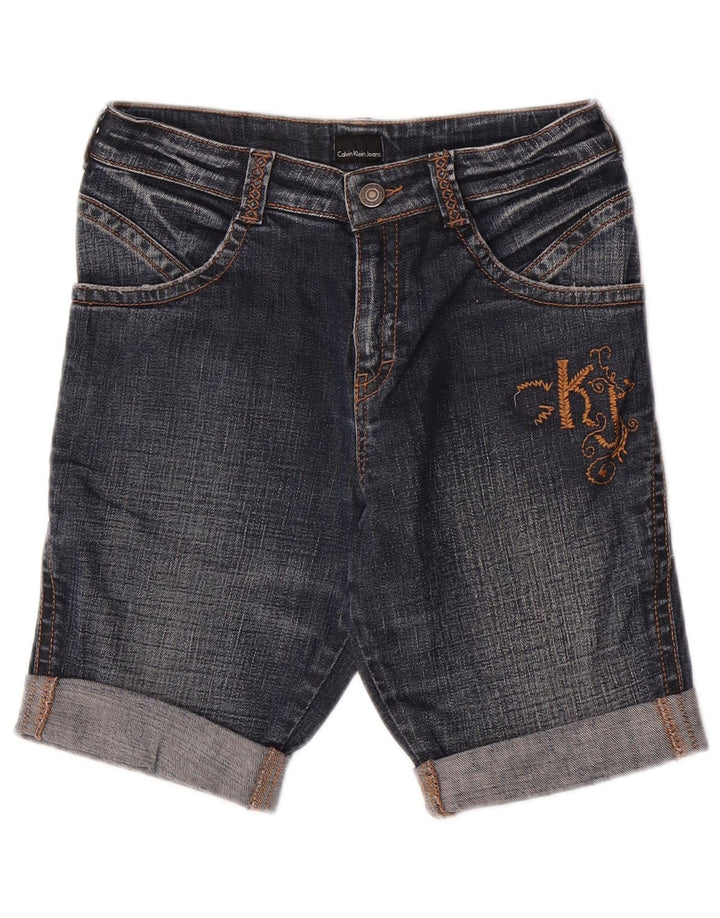 Calvin Klein Shorts De Mezclilla Para Mujer W26 Pequeño Azul Marino
