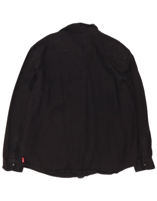 Wrangler Camisa Vaquera Occidental para Hombre 3XL Algodón Negro