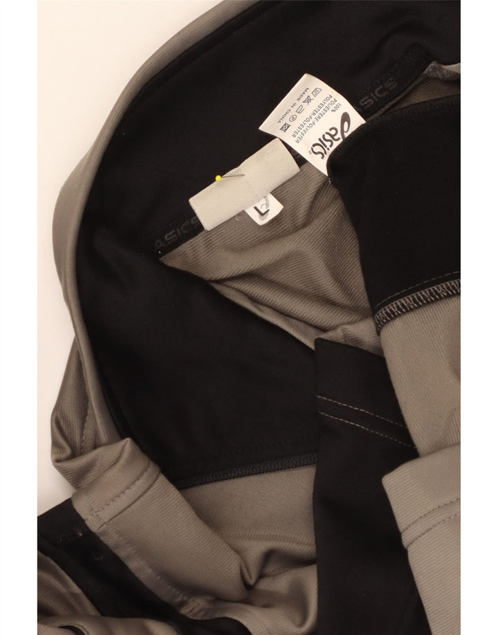 Asics Hombre Chándal Top Chaqueta Grande Gris Colorblock Poliéster