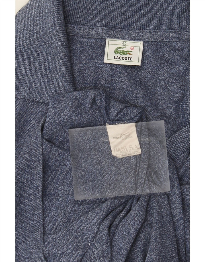 Polo Lacoste para mujer talla 40 mediano algodón moteado azul marino