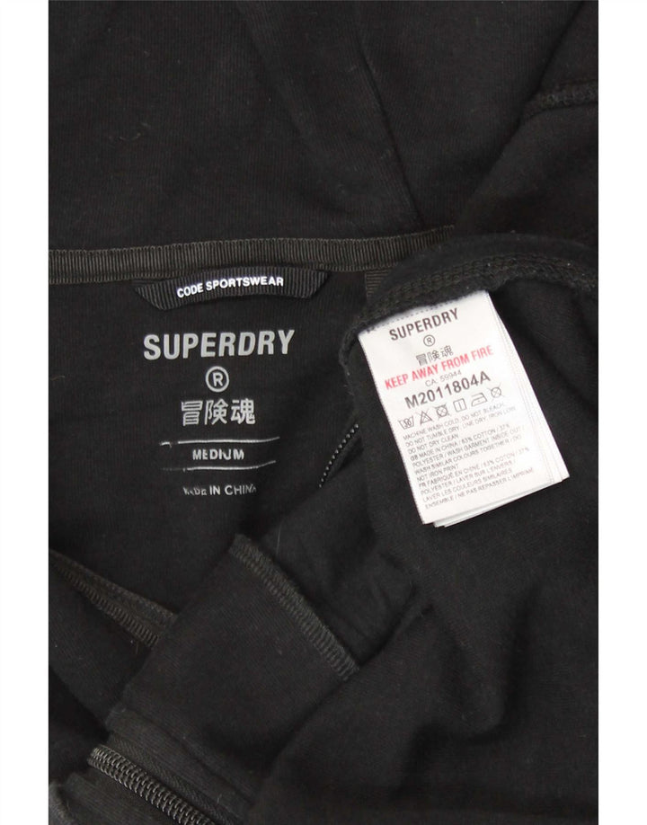Superdry Hombre Sudadera Con Capucha Y Cremallera De Algodón Negro Mediano