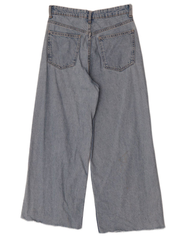 Zara Vaqueros de pierna ancha y cintura alta para mujer EU 36 XS W26 L25 Algodón azul
