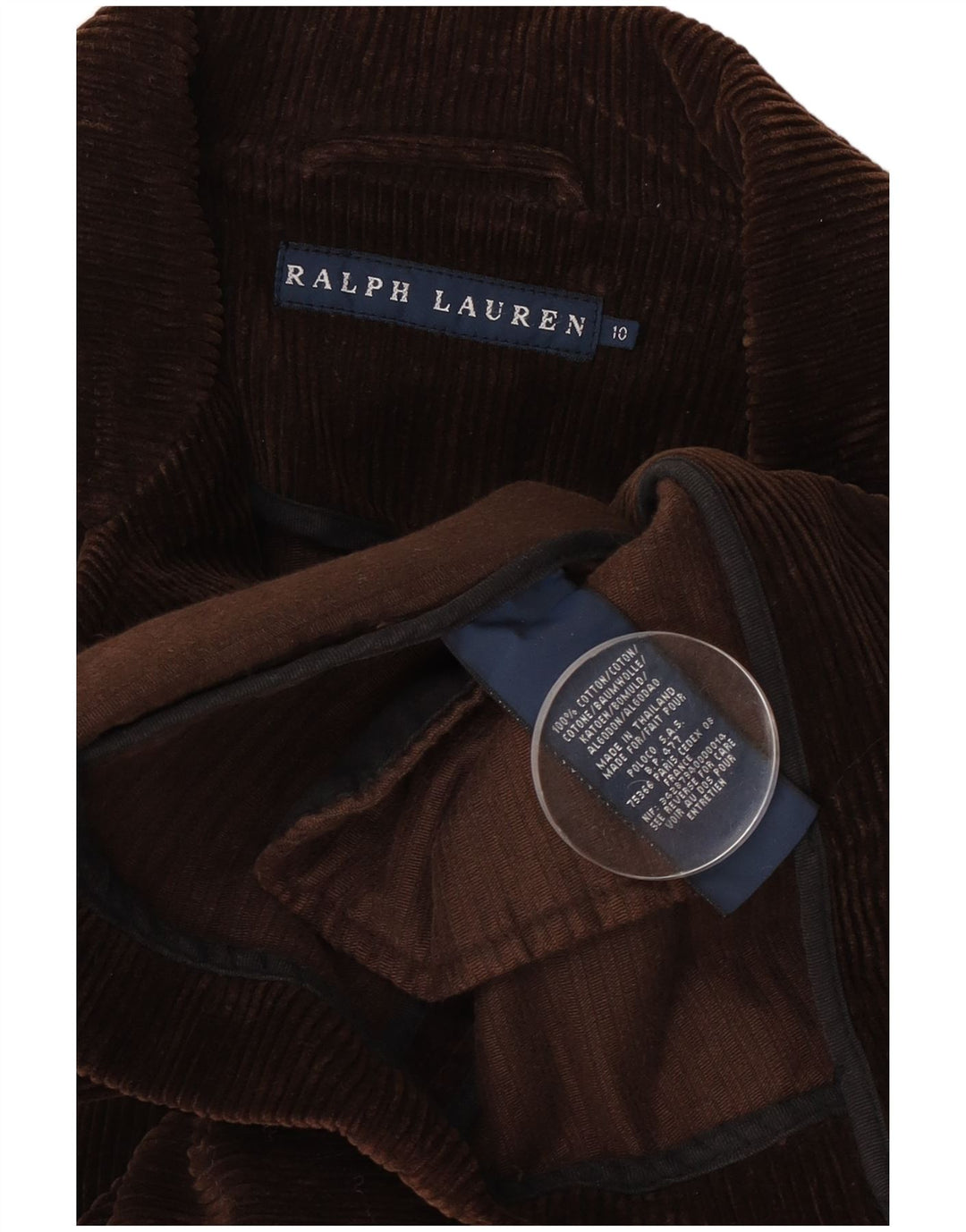 Ralph Lauren Chaqueta Blazer de 3 Botones para Mujer US 10 Grande Marrón Colorblock