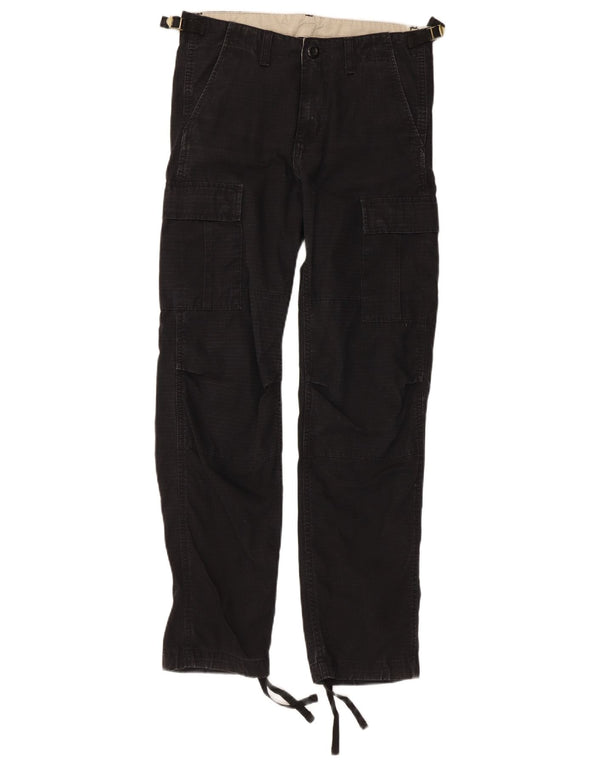 Carhartt Pantalón cargo recto para hombre W28 L30 Algodón a rayas negras