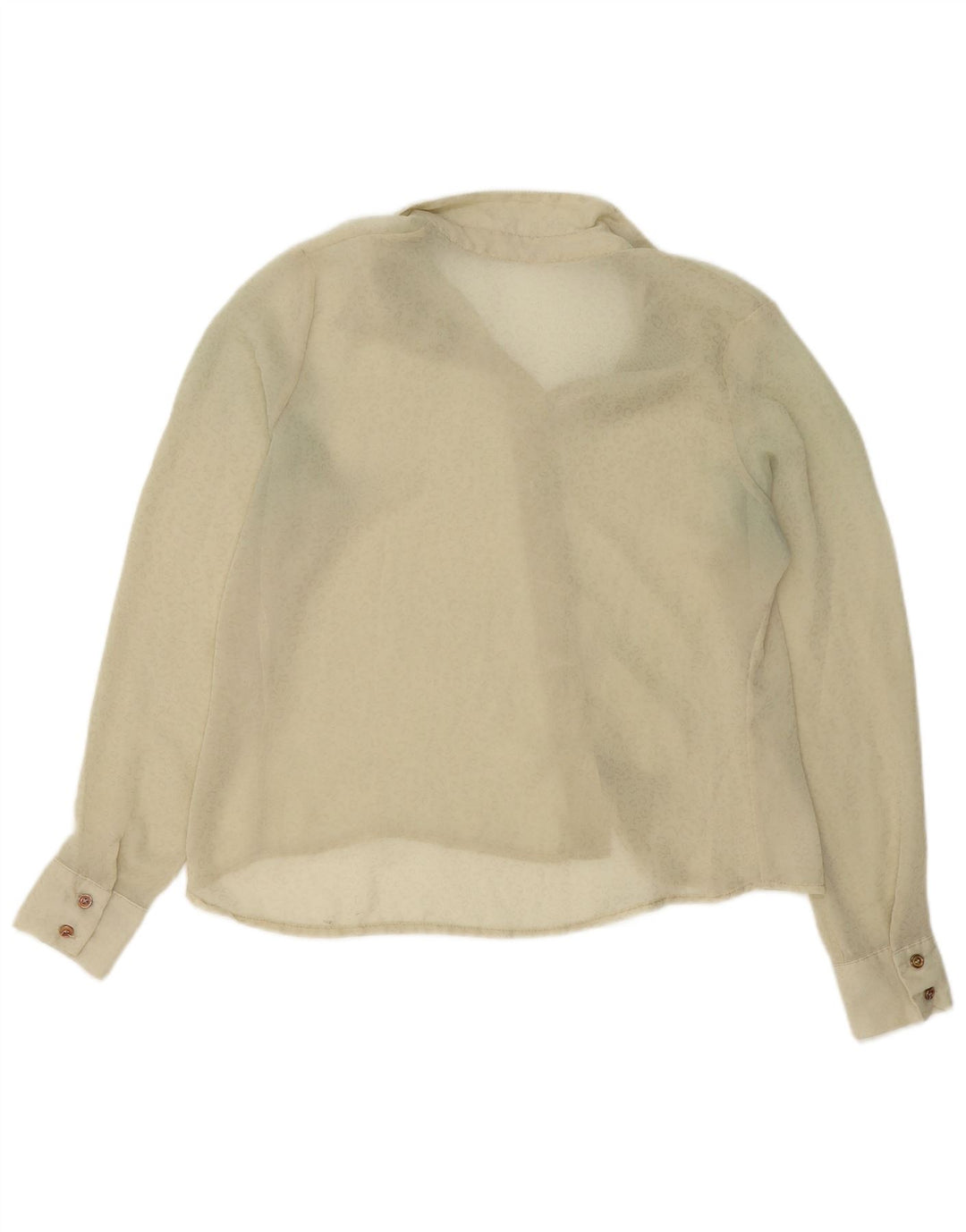 Vintage mujer ver a través de camisa Reino Unido 14 Medio Beige