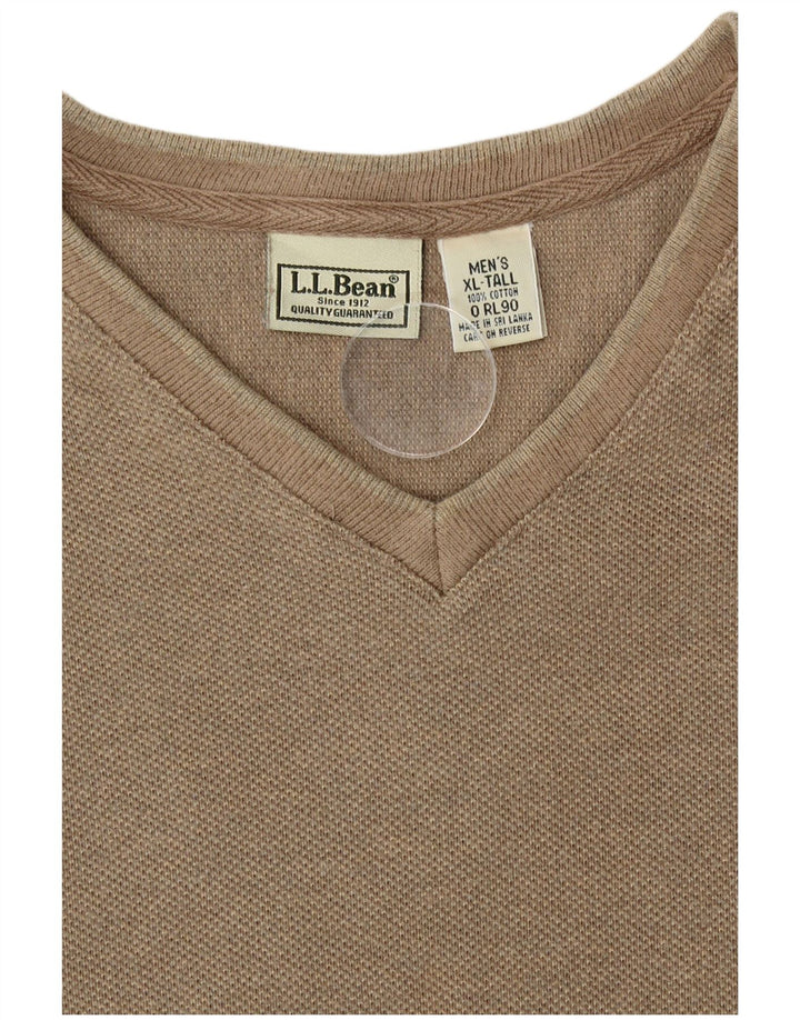 L.L.Bean Camiseta Hombre Manga Larga XL Algodón Beige