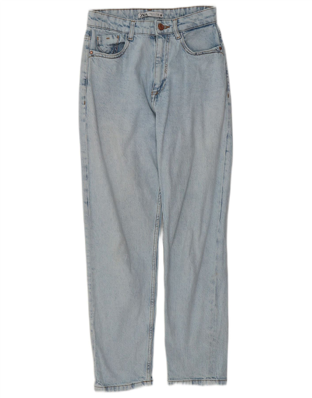 Zara Vaqueros Cónicos Para Mujer EU 36 XS W26 L27 Azul