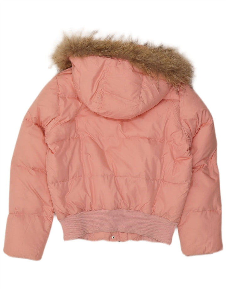 Adidas Chaqueta acolchada con capucha para mujer UK 12 Poliéster rosa medio