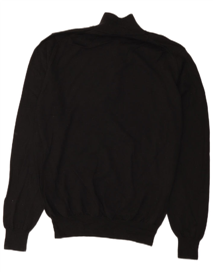 J.Lindeberg Jersey con cuello y cremallera para hombre, talla 2XL, lana negra