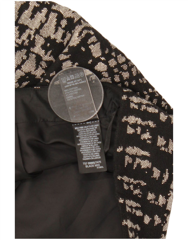 Marks & Spencer Minifalda para mujer UK 12 Medium W31 Algodón geométrico negro
