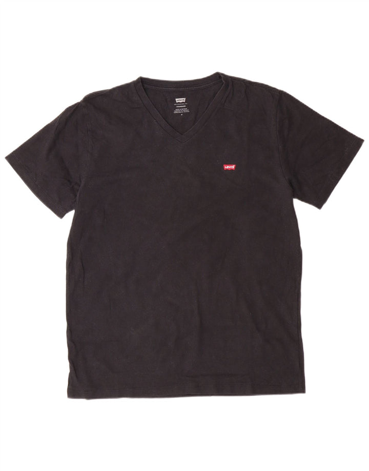 LEVI'S Camiseta estándar para hombre Top mediano de algodón negro