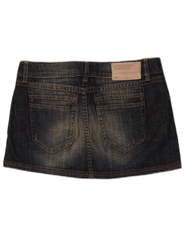 Benetton Minifalda Vaquera IT 44 Medium W32 Azul Marino