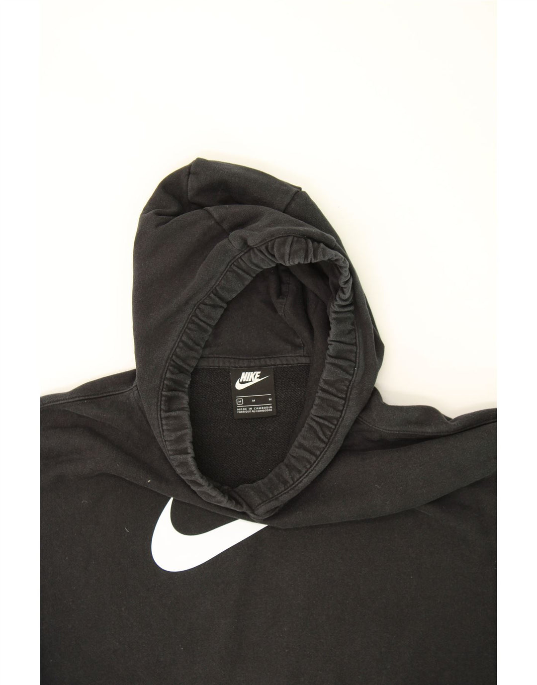 NIKE Womens Graphic Oversized Hoodie Jumper UK 14 Medium Black Vintage Nike and Second-Hand Nike from Messina Hembry 