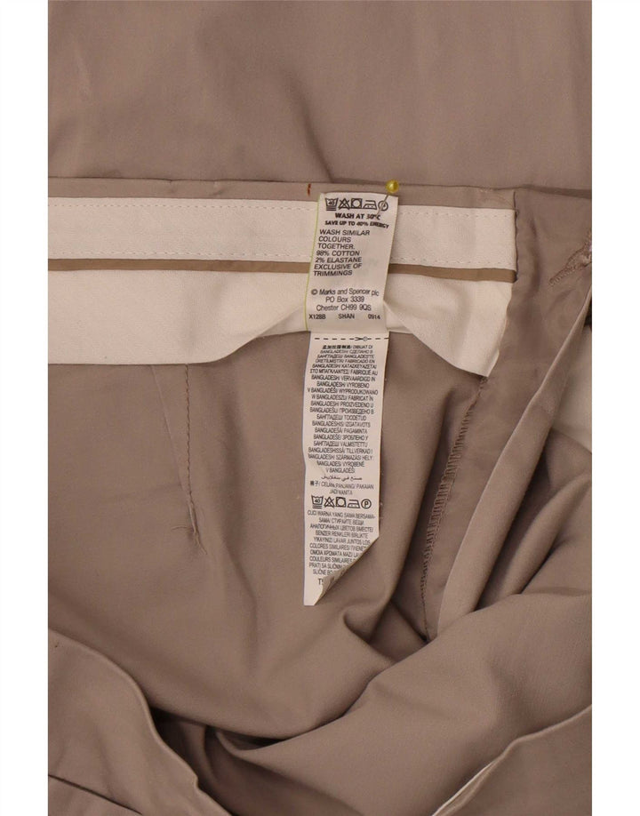 Marks & Spencer Pantalones Capri para Mujer W30 L20 Algodón Beige