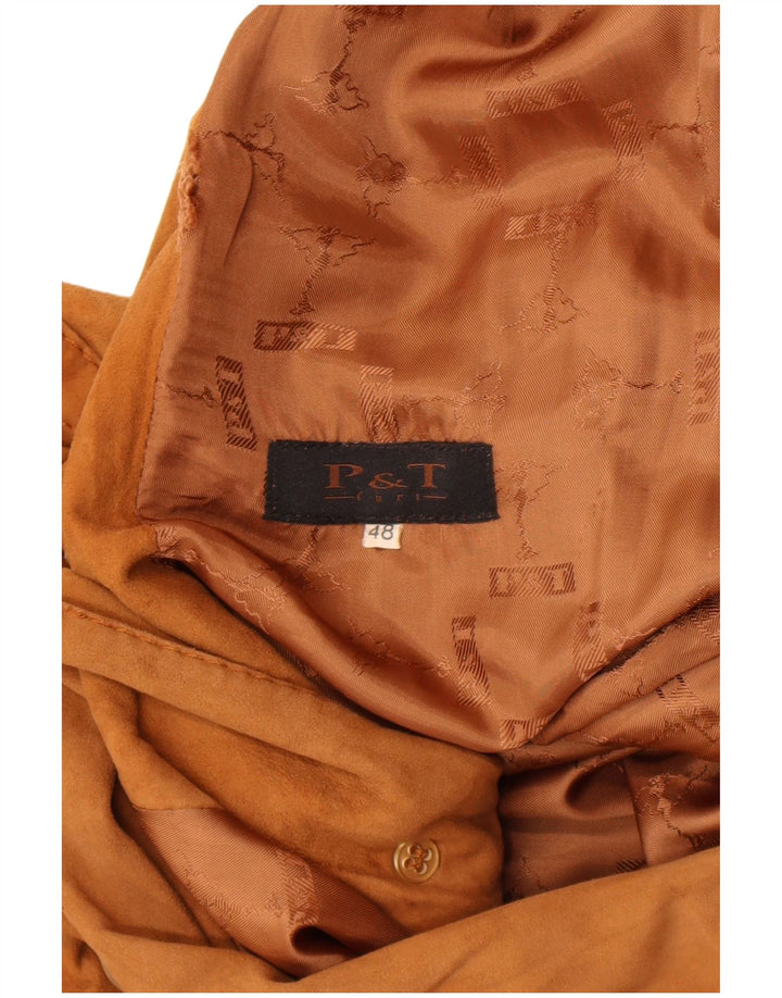 Abrigo vintage de ante para mujer IT 48 XL Marrón