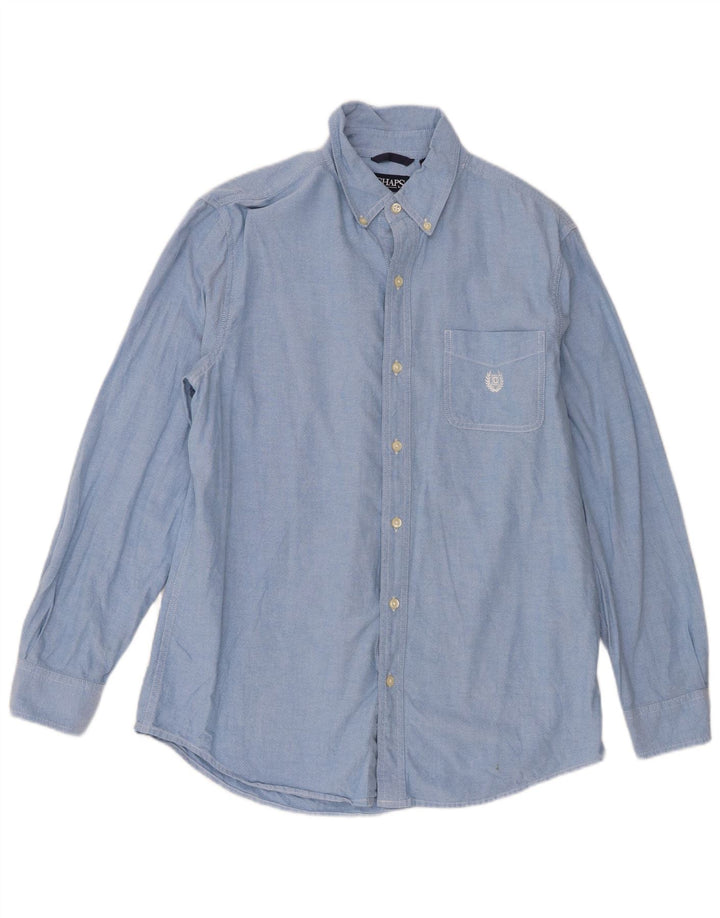 Camisa Chaps Hombre Algodón Azul Medio