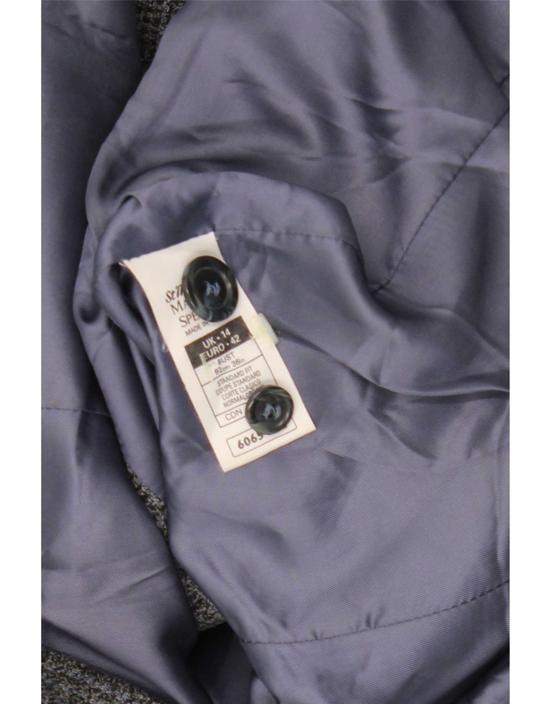 Marks & Spencer Chaqueta Blazer de Corte Estándar para Mujer UK 44 Gris Medio