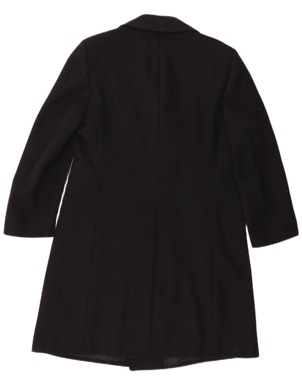 Vintage hombres doble pecho abrigo IT 54 2XL lana negra