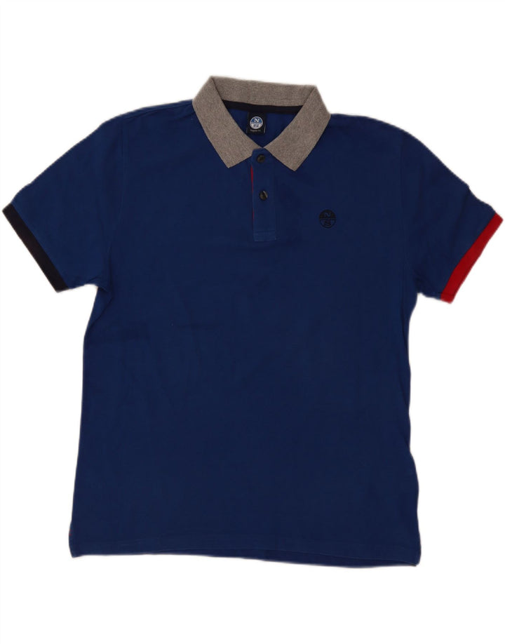 Polo North Sails Hombre Regular Fit Algodón Color Block Azul Marino Medio