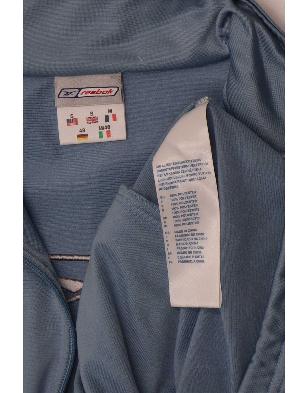 Reebok Mens Graphic Loose Fit Chándal Top Chaqueta Pequeño Poliéster Azul